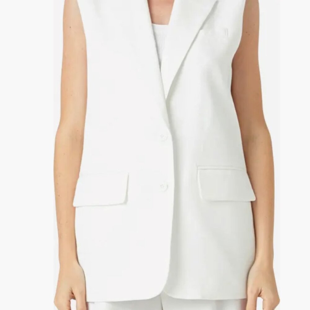 Endless Rose Padded Shoulder Linen Vest
